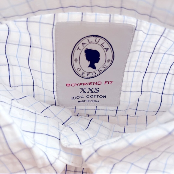 Talula Oxford Boyfriend Shirt - Oversized Fit / Blue Checkered Pattern - Picture 4 of 4